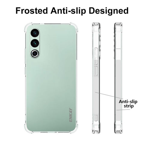 ENKAY HAT PRINCE For Meizu 20 Anti-slip Strip Edge TPU Clear Phone Cover Dustproof Phone Case