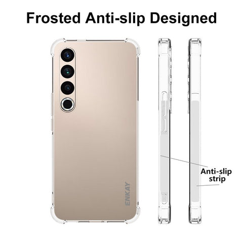ENKAY HAT PRINCE For Meizu 20 Pro Shockproof Smartphone Case Clear Anti-slip Strip Edge TPU Phone Cover