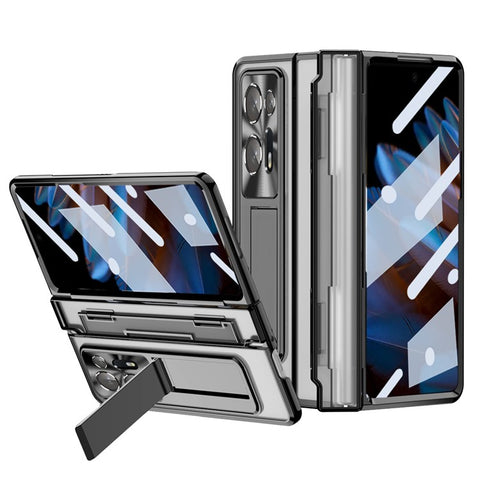 For Oppo Find N2 5G Folding Phone Case Hard PC Phone Cover with Kickstand Function and Stylus Pen