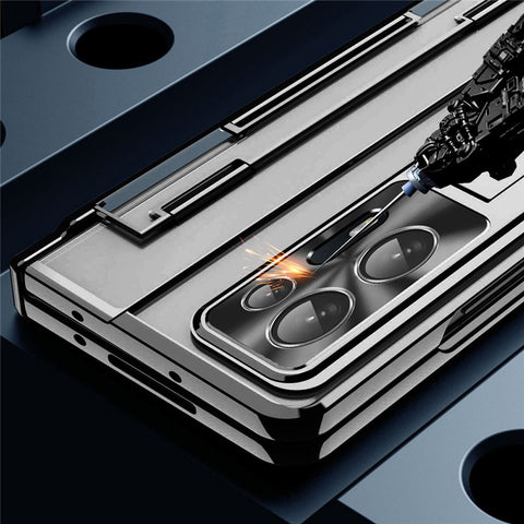 For Oppo Find N2 5G Folding Phone Case Hard PC Phone Cover with Kickstand Function and Stylus Pen