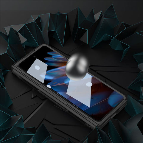For Oppo Find N2 5G Folding Phone Case Hard PC Phone Cover with Kickstand Function and Stylus Pen