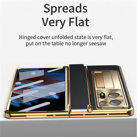 For Oppo Find N2 5G Anti-Scratch Kickstand Phone Case PU Leather+PC Phone Cover with Stylus Pen