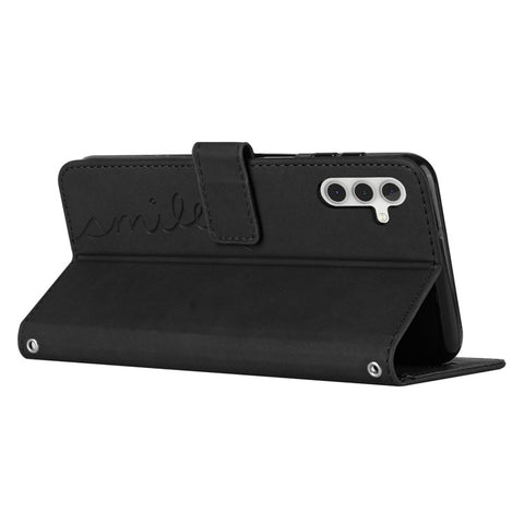 For Samsung Galaxy M14 5G / F14 5G Leather Case Heart Shape Stand Wallet Phone Cover with Shoulder Strap