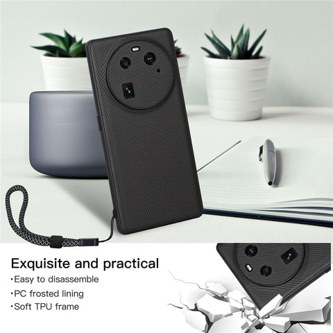 VILI TC Series for Oppo Find X6 Anti-scratch Phone Cover Textured PU Leather Coated TPU Phone Case