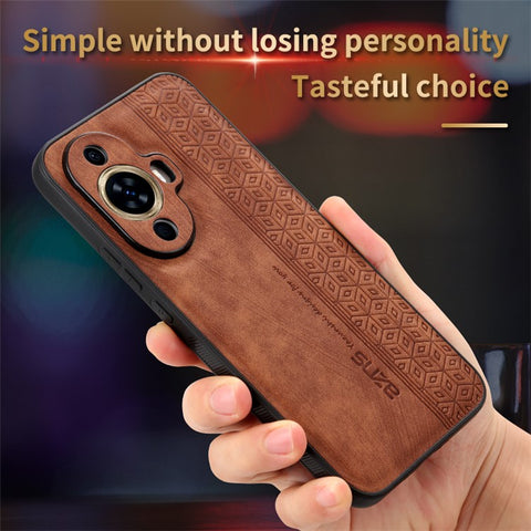 AZNS Imprinted Phone Case for Huawei nova 11 / nova 12s 4G / nova 12 Lite 4G , PU Leather Coated TPU Smartphone Cover