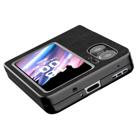 ABEEL For Oppo Find N2 Flip 5G PU Leather Coated PC Phone Case Litchi Texture Shockproof Cover