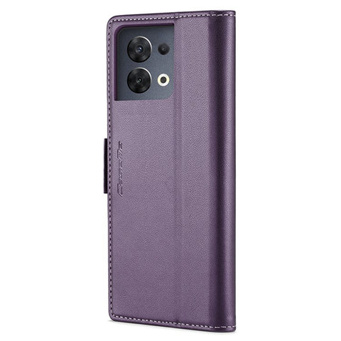 For Oppo Reno8 5G (Global) Leather Case CASEME 023 RFID Blocking 3 Card Slot Mobile Cover
