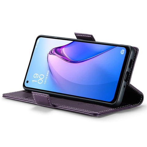 For Oppo Reno8 5G (Global) Leather Case CASEME 023 RFID Blocking 3 Card Slot Mobile Cover
