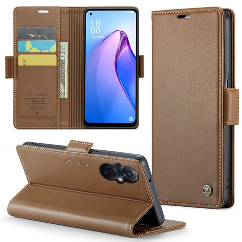 For Oppo A96 (China) 5G / Reno7 Z 5G / Reno7 Lite 5G / Reno8 Lite 5G / F21 Pro 5G / Reno8 Z 5G Leather Case CASEME 023 RFID Blocking Card Slot