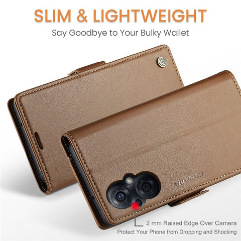 For Oppo A96 (China) 5G / Reno7 Z 5G / Reno7 Lite 5G / Reno8 Lite 5G / F21 Pro 5G / Reno8 Z 5G Leather Case CASEME 023 RFID Blocking Card Slot