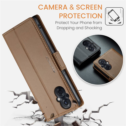 For Oppo A96 (China) 5G / Reno7 Z 5G / Reno7 Lite 5G / Reno8 Lite 5G / F21 Pro 5G / Reno8 Z 5G Leather Case CASEME 023 RFID Blocking Card Slot