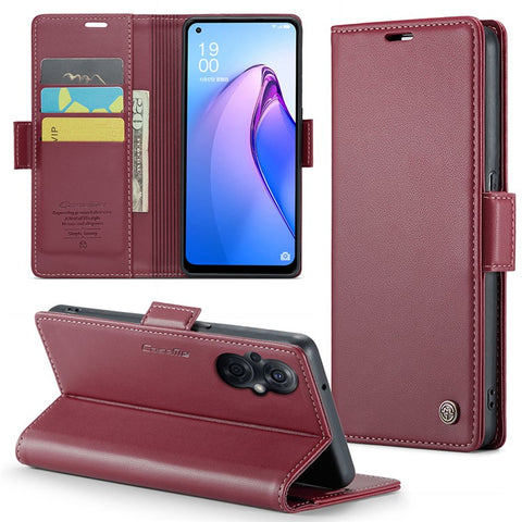 For Oppo A96 (China) 5G / Reno7 Z 5G / Reno7 Lite 5G / Reno8 Lite 5G / F21 Pro 5G / Reno8 Z 5G Leather Case CASEME 023 RFID Blocking Card Slot