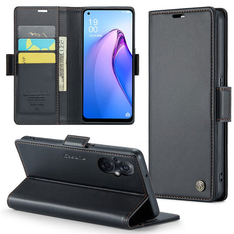 For Oppo A96 (China) 5G / Reno7 Z 5G / Reno7 Lite 5G / Reno8 Lite 5G / F21 Pro 5G / Reno8 Z 5G Leather Case CASEME 023 RFID Blocking Card Slot