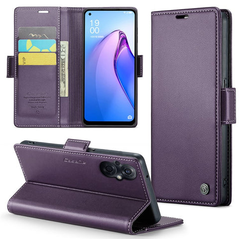 For Oppo A96 (China) 5G / Reno7 Z 5G / Reno7 Lite 5G / Reno8 Lite 5G / F21 Pro 5G / Reno8 Z 5G Leather Case CASEME 023 RFID Blocking Card Slot