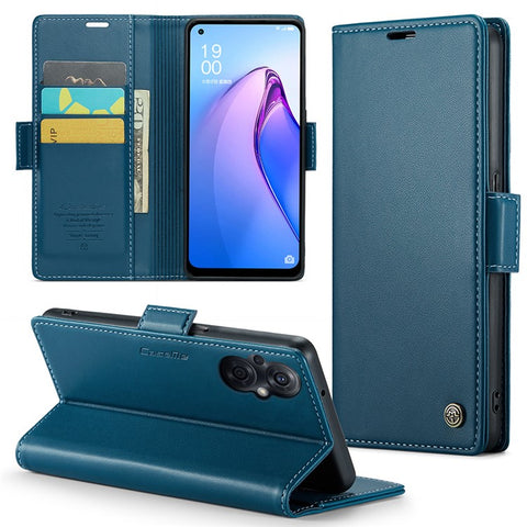For Oppo A96 (China) 5G / Reno7 Z 5G / Reno7 Lite 5G / Reno8 Lite 5G / F21 Pro 5G / Reno8 Z 5G Leather Case CASEME 023 RFID Blocking Card Slot