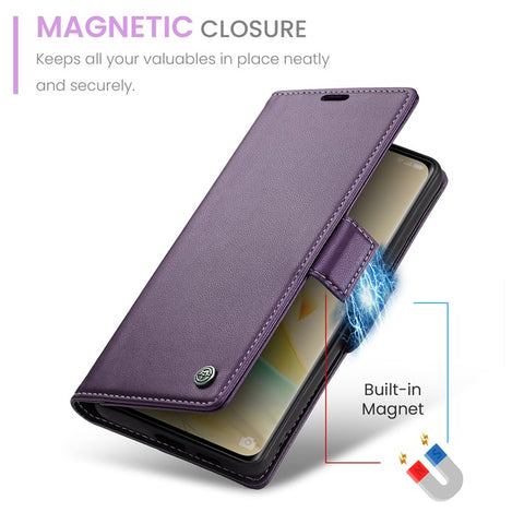 For Oppo Reno8 T 5G / A1 Pro 5G Leather Case CASEME 023 RFID Blocking 3 Card Slot Mobile Cover
