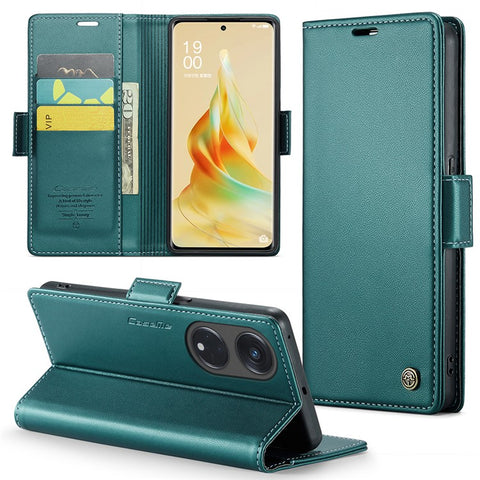 For Oppo Reno8 T 5G / A1 Pro 5G Leather Case CASEME 023 RFID Blocking 3 Card Slot Mobile Cover