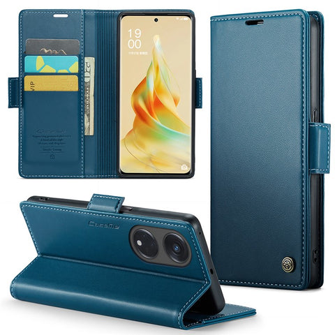 For Oppo Reno8 T 5G / A1 Pro 5G Leather Case CASEME 023 RFID Blocking 3 Card Slot Mobile Cover