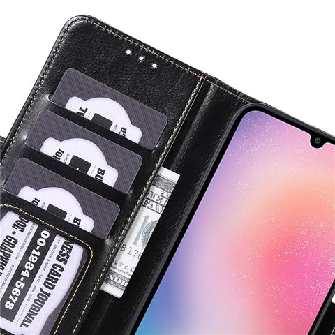 ABEEL For Samsung Galaxy M54 5G / F54 5G PU Leather Phone Cover Crazy Horse Texture Stand Wallet Case