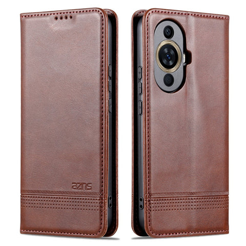 AZNS For Huawei nova 11 / nova 12s 4G / nova 12 Lite 4G Magnetic Closing PU Leather Phone Case Flip Wallet Stand Cover