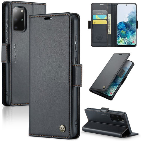 For Samsung Galaxy S20 Plus 5G / 4G Leather Case CASEME 023 RFID Blocking 3 Card Slot Mobile Cover