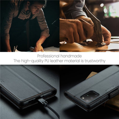 For Samsung Galaxy S20 Plus 5G / 4G Leather Case CASEME 023 RFID Blocking 3 Card Slot Mobile Cover