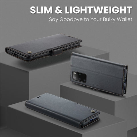 For Samsung Galaxy S20 Plus 5G / 4G Leather Case CASEME 023 RFID Blocking 3 Card Slot Mobile Cover