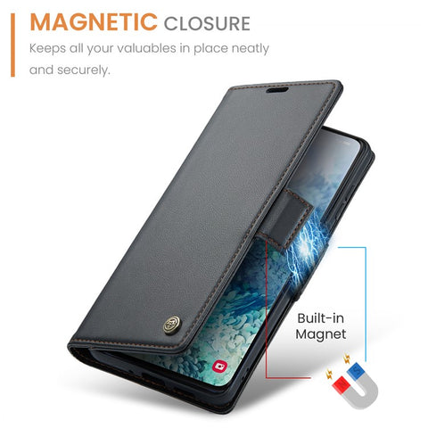 For Samsung Galaxy S20 Plus 5G / 4G Leather Case CASEME 023 RFID Blocking 3 Card Slot Mobile Cover
