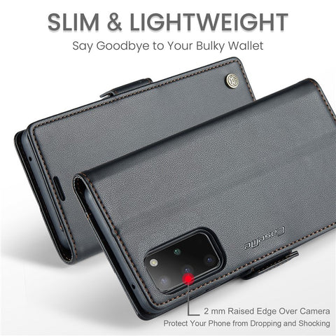 For Samsung Galaxy S20 Plus 5G / 4G Leather Case CASEME 023 RFID Blocking 3 Card Slot Mobile Cover