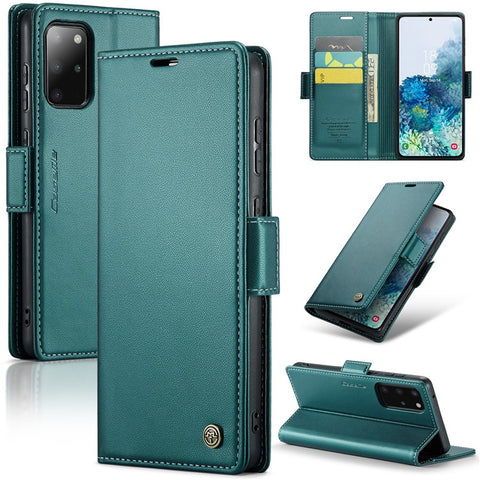 For Samsung Galaxy S20 Plus 5G / 4G Leather Case CASEME 023 RFID Blocking 3 Card Slot Mobile Cover