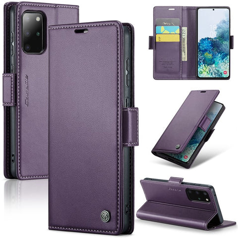 For Samsung Galaxy S20 Plus 5G / 4G Leather Case CASEME 023 RFID Blocking 3 Card Slot Mobile Cover