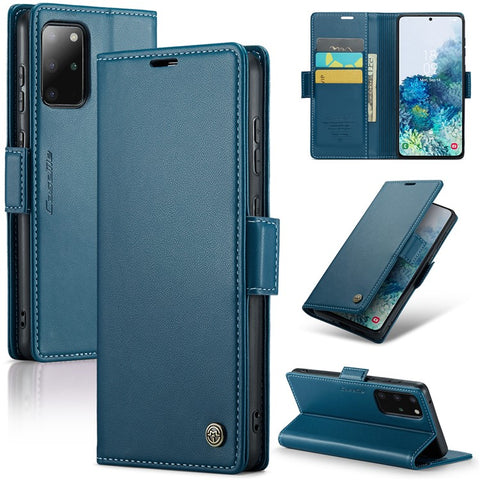 For Samsung Galaxy S20 Plus 5G / 4G Leather Case CASEME 023 RFID Blocking 3 Card Slot Mobile Cover