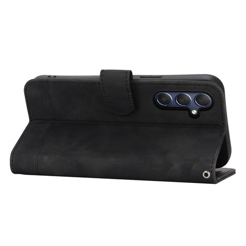 DIERFENG DF-03 for Samsung Galaxy M54 5G / F54 5G Phone Case Lines Imprinted Leather Wallet Stand Cover