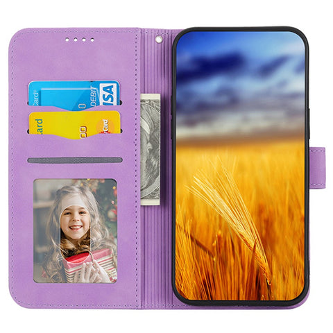 DIERFENG DF-03 for Huawei nova 11 Pro / nova 11 Ultra Lines Imprinted Phone Case PU Leather Wallet Stand Cover