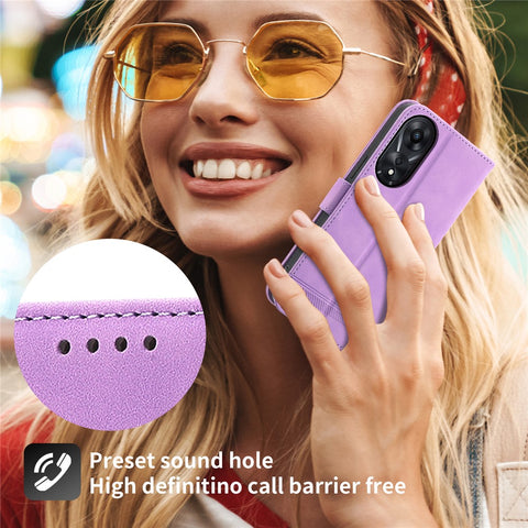 DIERFENG DF-03 for Oppo A78 5G Leather Phone Case Lines Imprint Anti-drop Cover with Stand Wallet