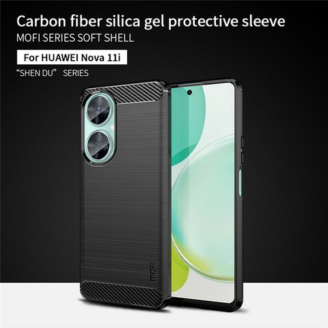MOFI JK TPU Series-1 for Huawei nova 11i / Maimang 20 Soft TPU Phone Case Carbon Fiber Brushed Phone Cover