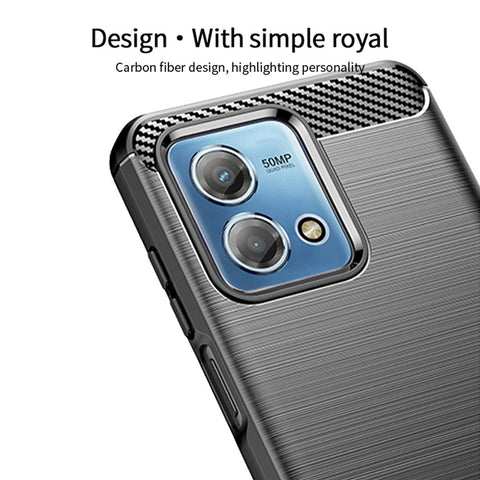 MOFI JK TPU Series-1 Phone Case for Motorola Moto G Stylus (2023) Carbon Fiber Soft TPU Brushed Phone Cover