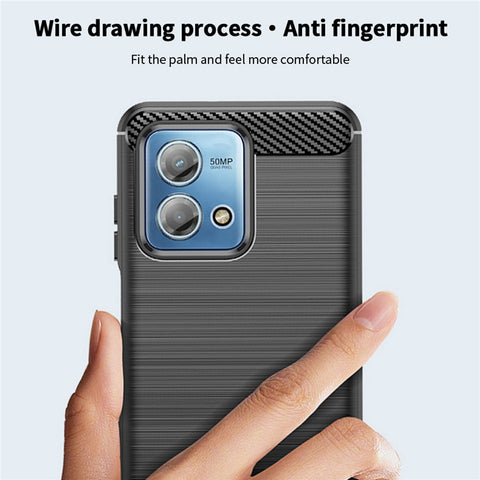 MOFI JK TPU Series-1 Phone Case for Motorola Moto G Stylus (2023) Carbon Fiber Soft TPU Brushed Phone Cover