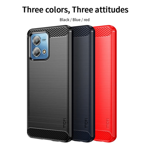 MOFI JK TPU Series-1 Phone Case for Motorola Moto G Stylus (2023) Carbon Fiber Soft TPU Brushed Phone Cover