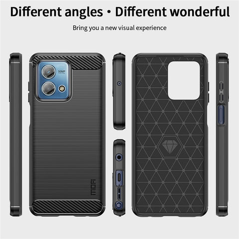 MOFI JK TPU Series-1 Phone Case for Motorola Moto G Stylus (2023) Carbon Fiber Soft TPU Brushed Phone Cover