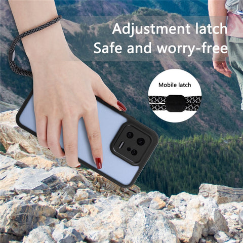 VILI M Series For Xiaomi 13 Dustproof Phone Shell Clear PC+TPU Phone Case with Wrist Strap