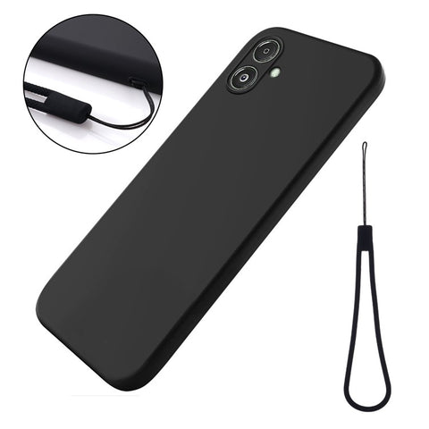 For Samsung Galaxy F14 5G Anti-Dust Liquid Silicone Phone Cover Soft Lining Phone Case with Strap