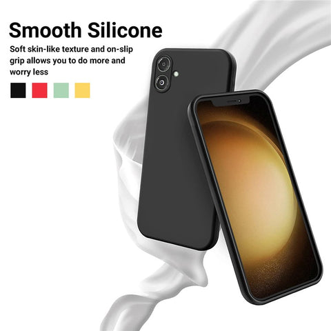 For Samsung Galaxy F14 5G Anti-Dust Liquid Silicone Phone Cover Soft Lining Phone Case with Strap