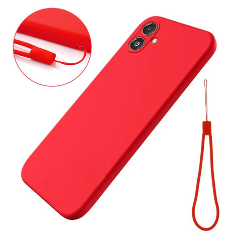 For Samsung Galaxy F14 5G Anti-Dust Liquid Silicone Phone Cover Soft Lining Phone Case with Strap