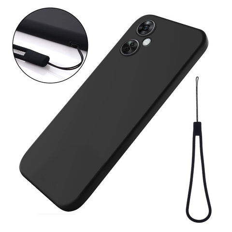 For OnePlus Nord N30 5G / CE 3 Lite 5G Protection Case Soft Lining Liquid Silicone Phone Cover with Strap