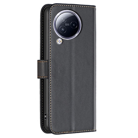 BINFEN COLOR BF17 For Xiaomi Civi 3 5G Anti-Fingerprint Phone Cover Stand TPU+PU Leather Case Wallet