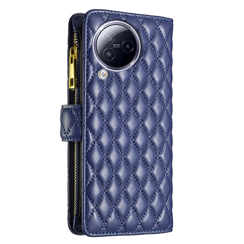 BINFEN COLOR For Xiaomi Civi 3 5G BF Style-15 Zipper Pocket Leather Wallet Phone Flip Case Stand Cover