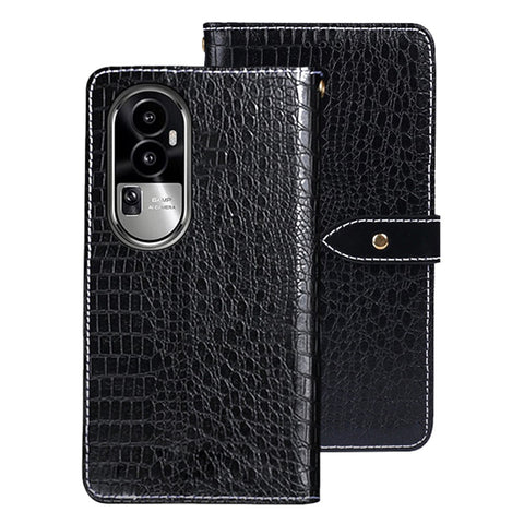IDEWEI For Oppo Reno10 Pro+ 5G TPU+PU Leather Phone Case Crocodile Texture Stand Phone Cover Wallet