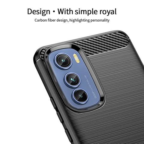 MOFI JK TPU Series-1 for Motorola Edge 30 5G Soft TPU Phone Case Carbon Fiber Brushed Anti-Scratch Cover