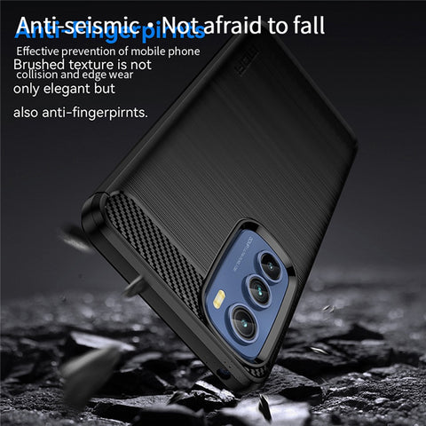 MOFI JK TPU Series-1 for Motorola Edge 30 5G Soft TPU Phone Case Carbon Fiber Brushed Anti-Scratch Cover